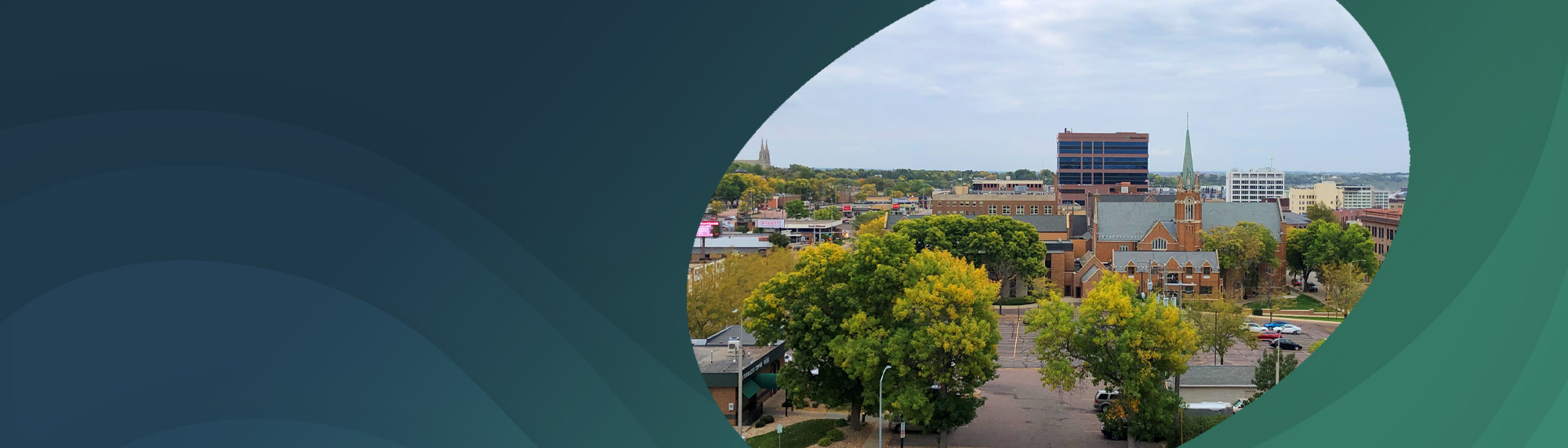 aerial view of downtown Sioux Falls